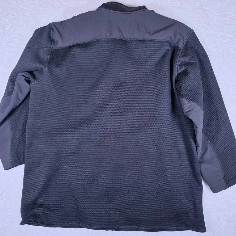 The North Face Full Zip Jacket Mens XXL Black Stretch Waffle Grid Fleece L/S